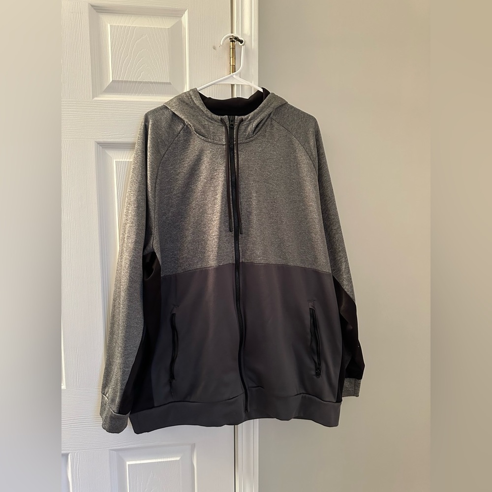 Men’s 2XL Foundry Grey/Black Zip Up Hoodie